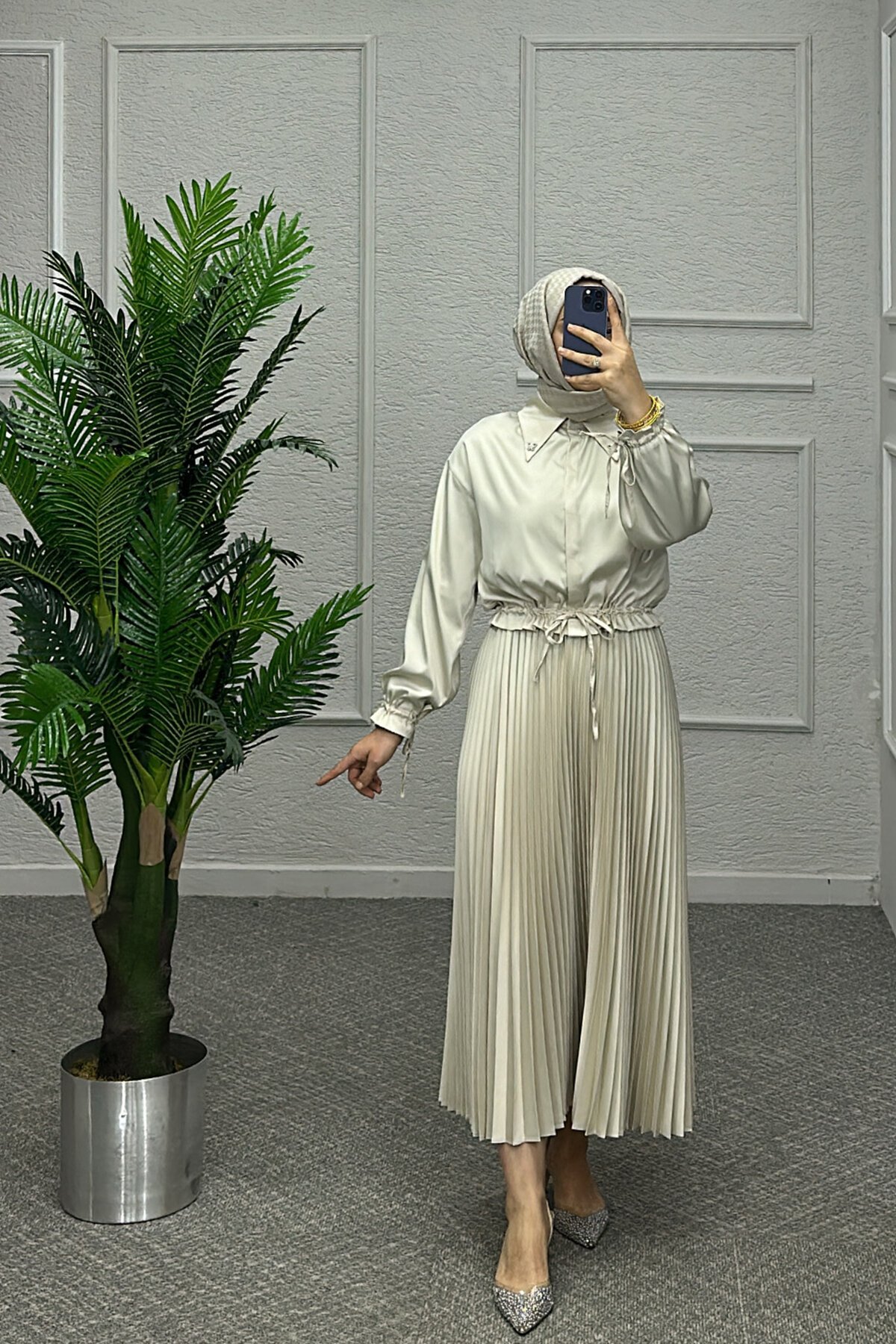 Aren Krem Saten Takım