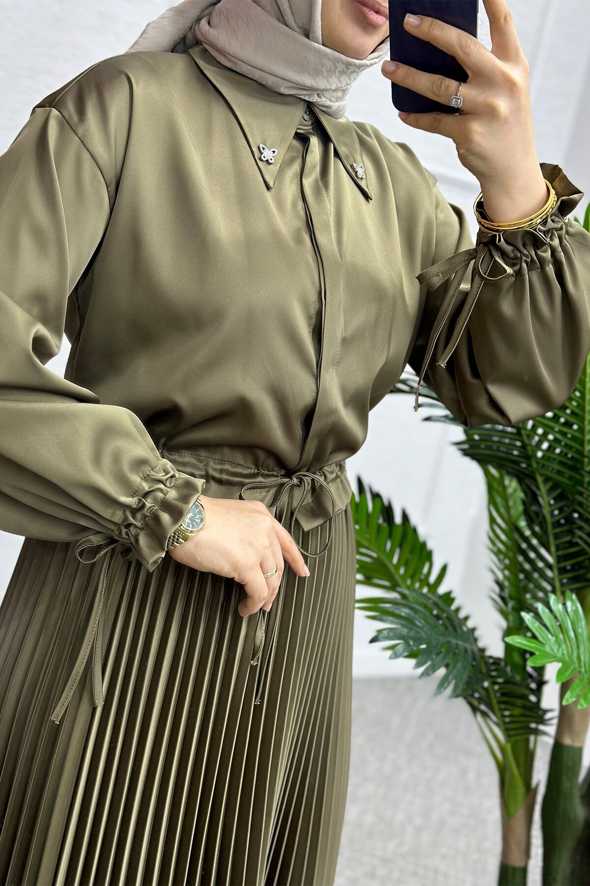 Aren Yeşil Saten Takım