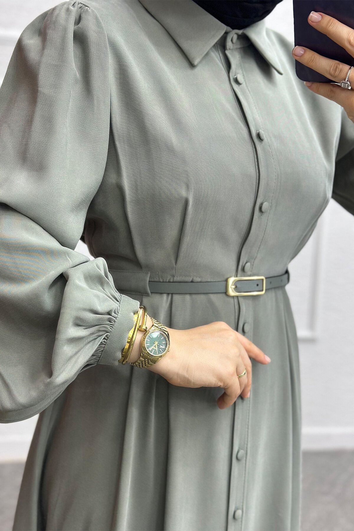 Çağla Yeşili Çalıkuşu Elbise