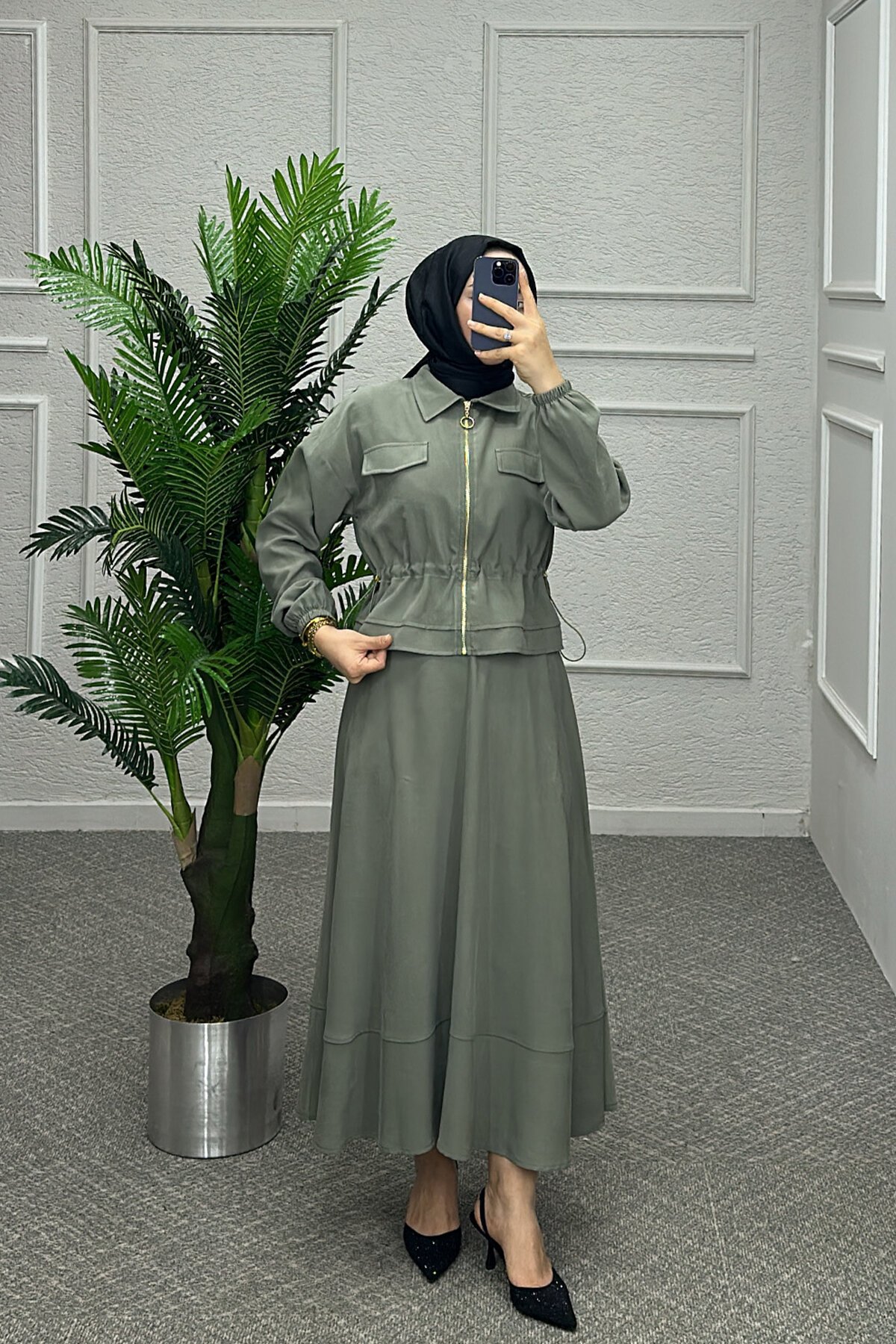 Çağla Yeşili Çağla Etekli Takım