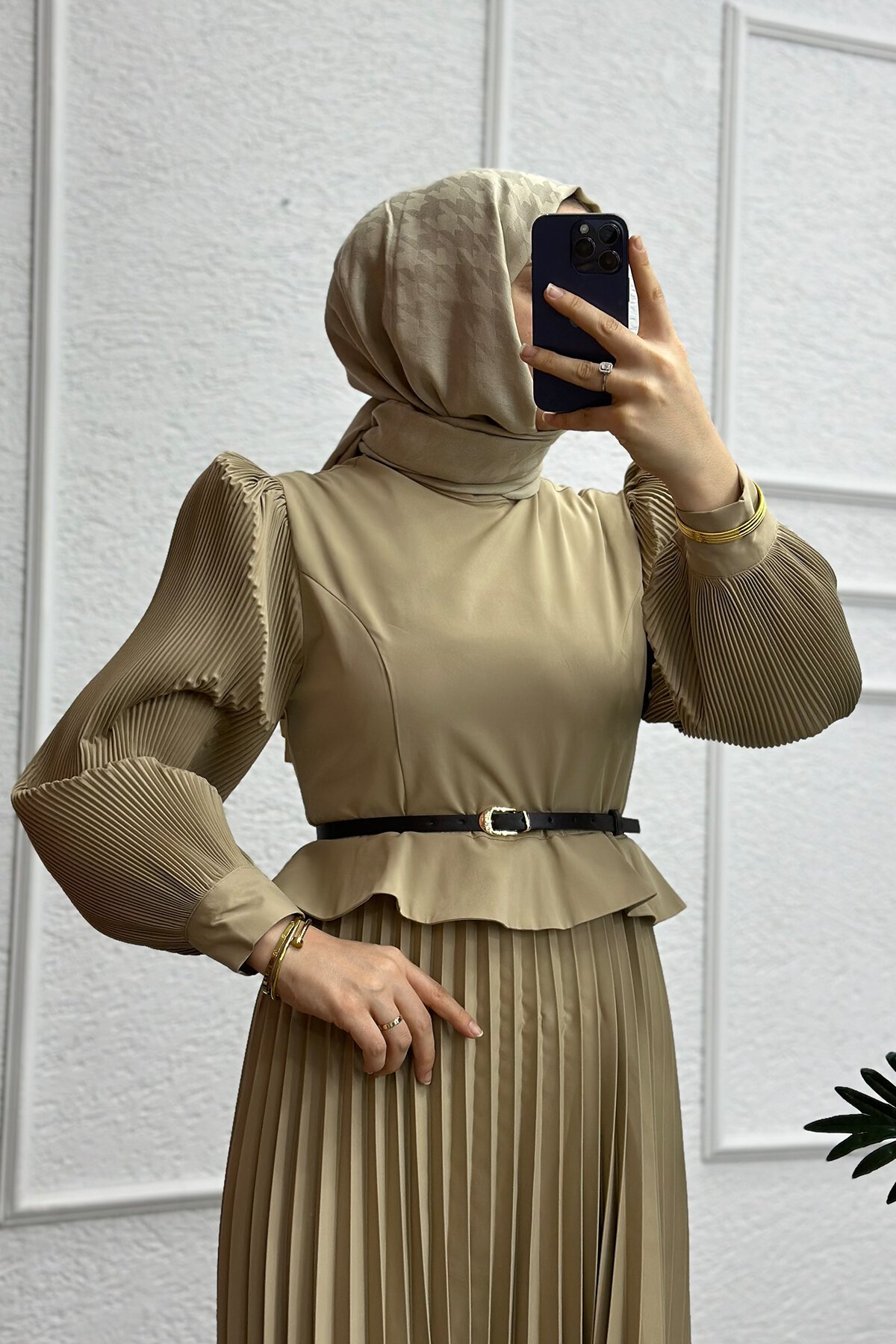 Camel Marly Pileli Elbise