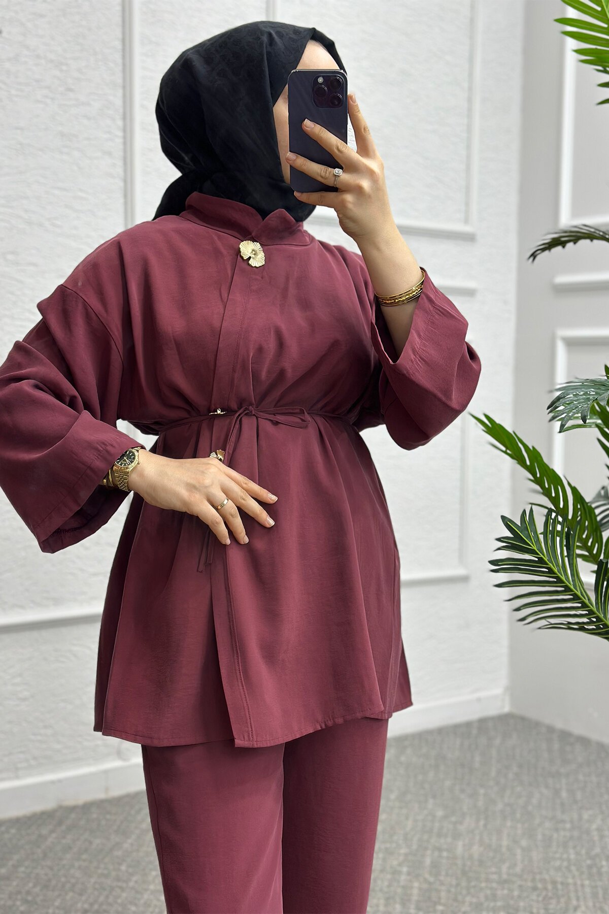 Eliz Bordo Pantolonlu Takım