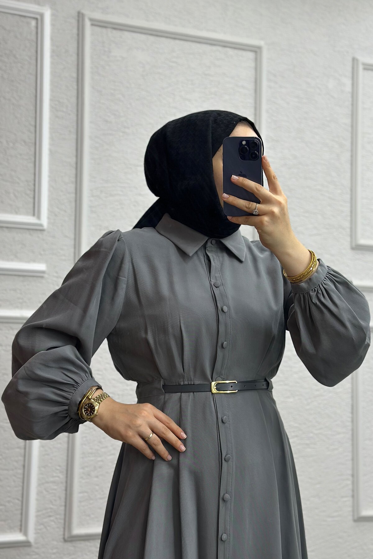 Gri Çalıkuşu Elbise