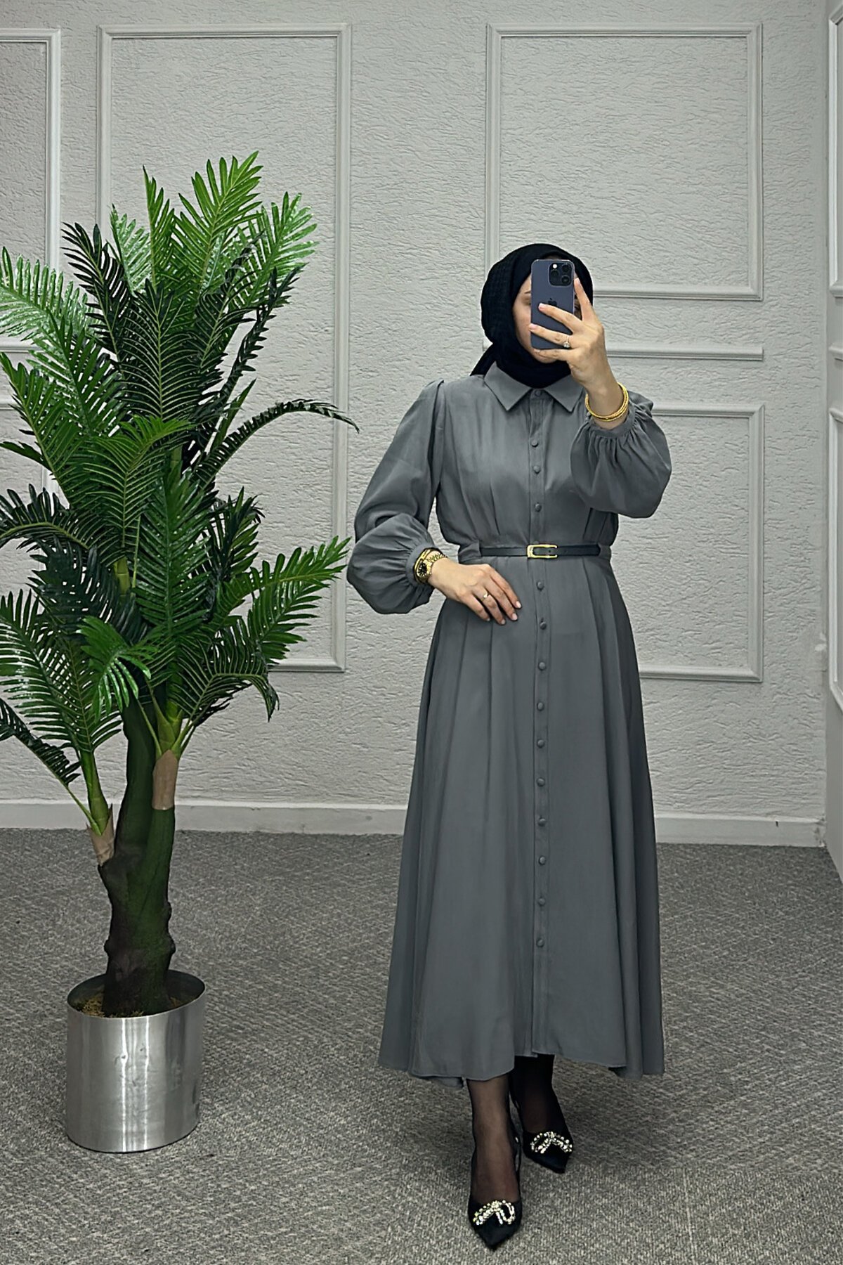 Gri Çalıkuşu Elbise