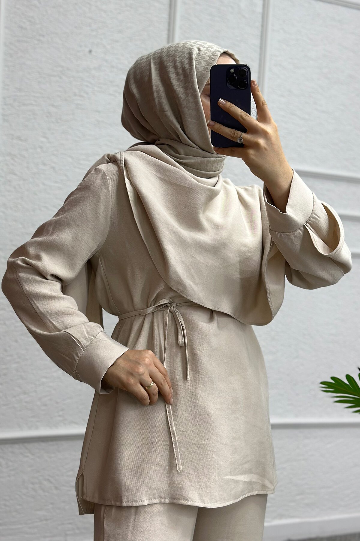 Krem Jase Pantolonlu Takıjm