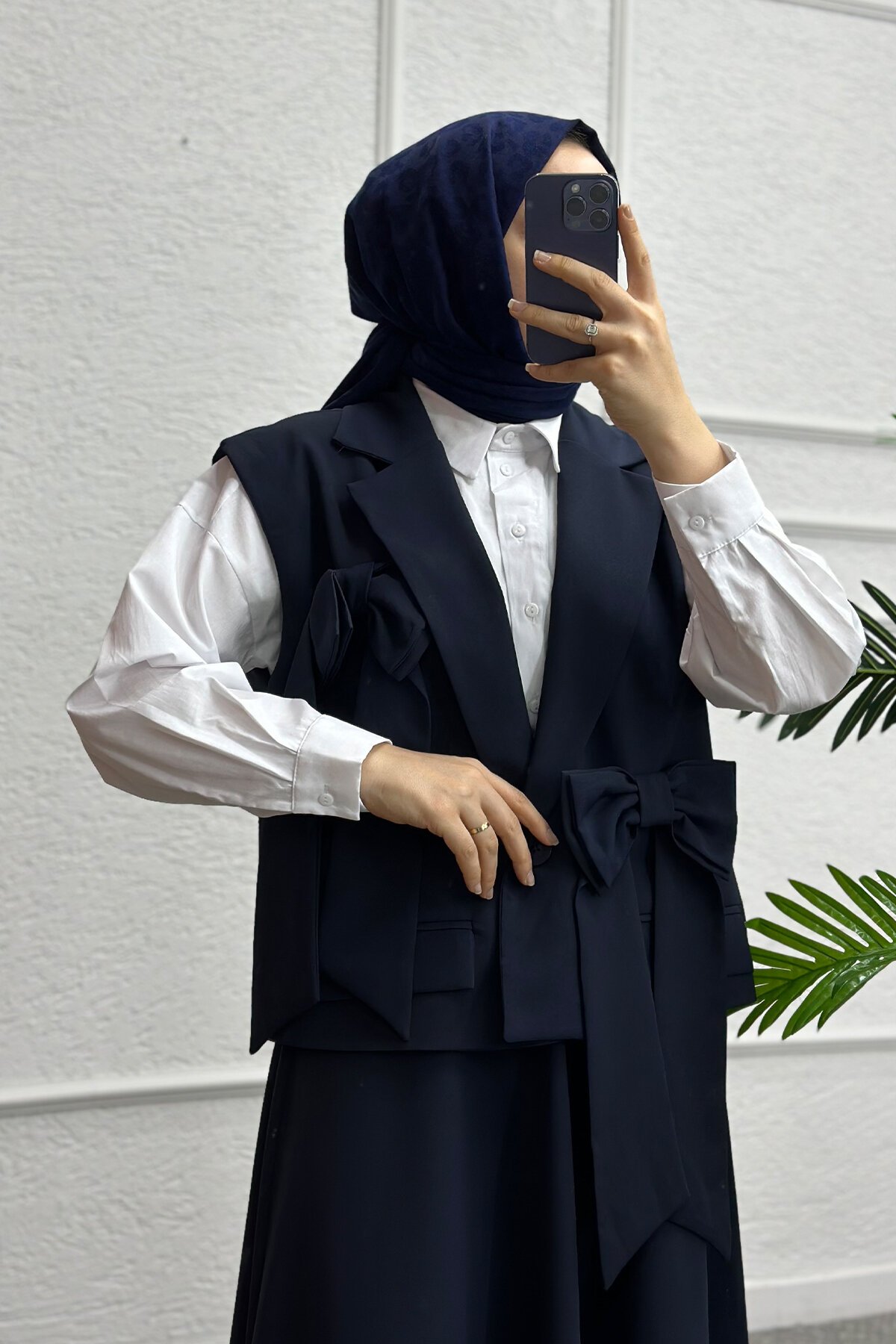 Lacivert Fiyonk Etekli Takım