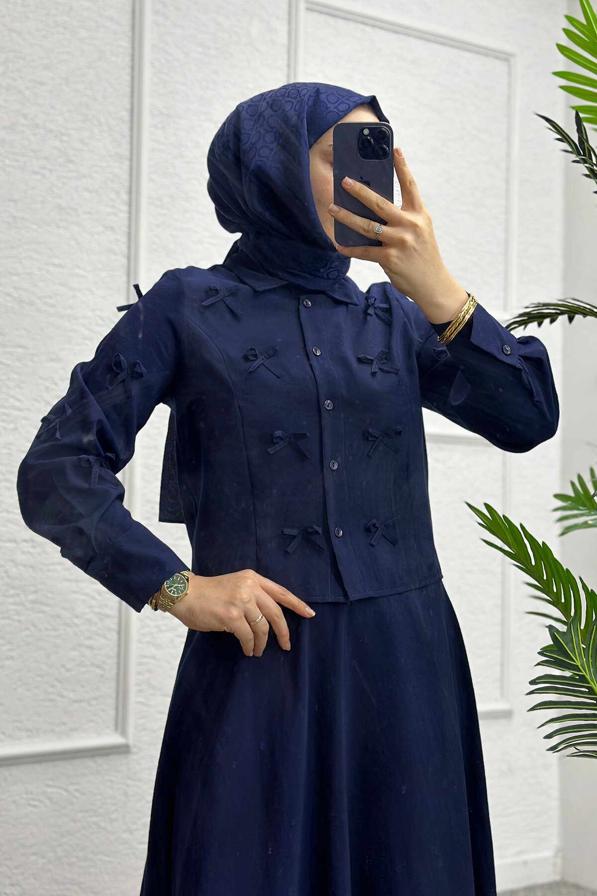 Lacivert Hane Etekli Takım