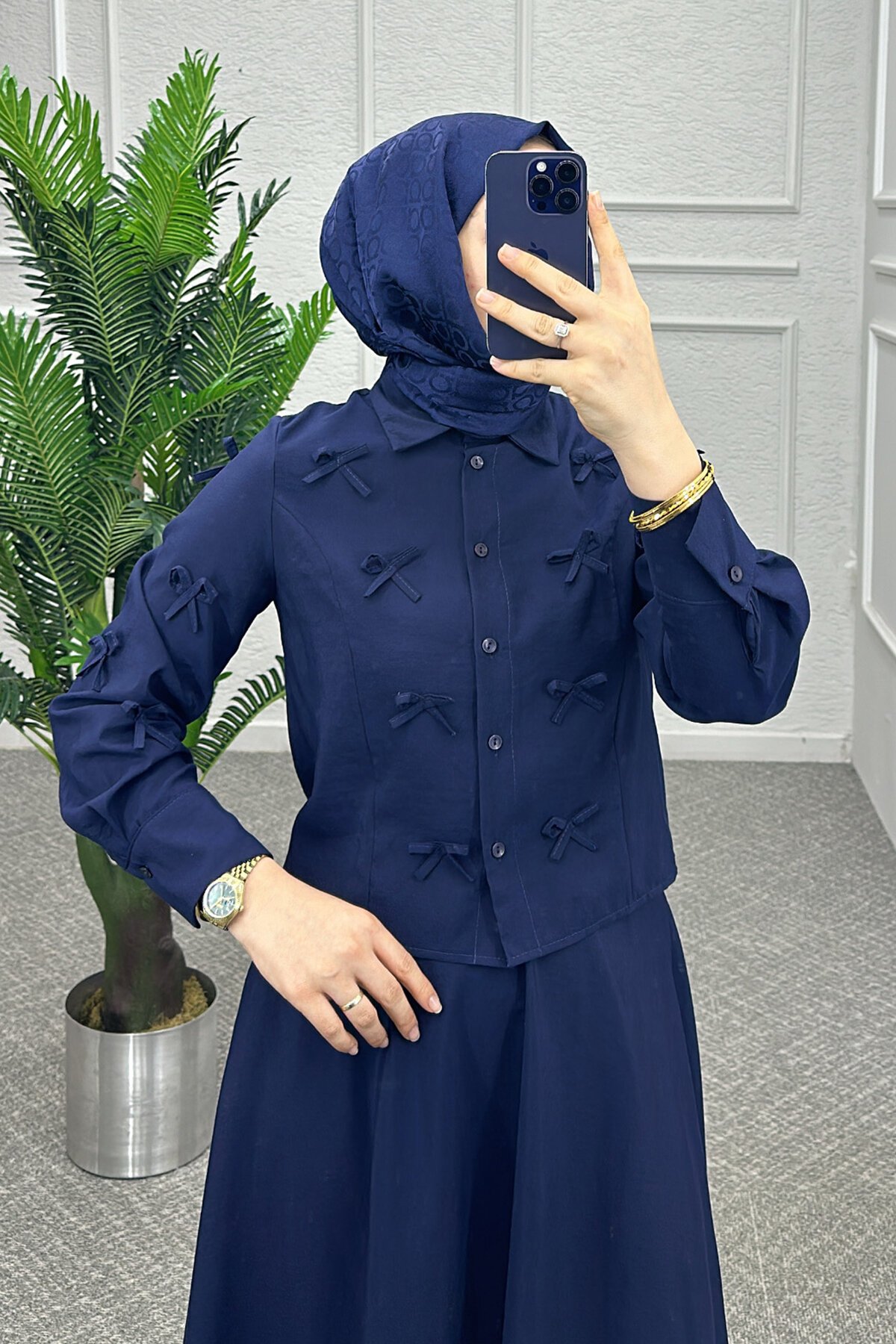 Lacivert Hane Etekli Takım