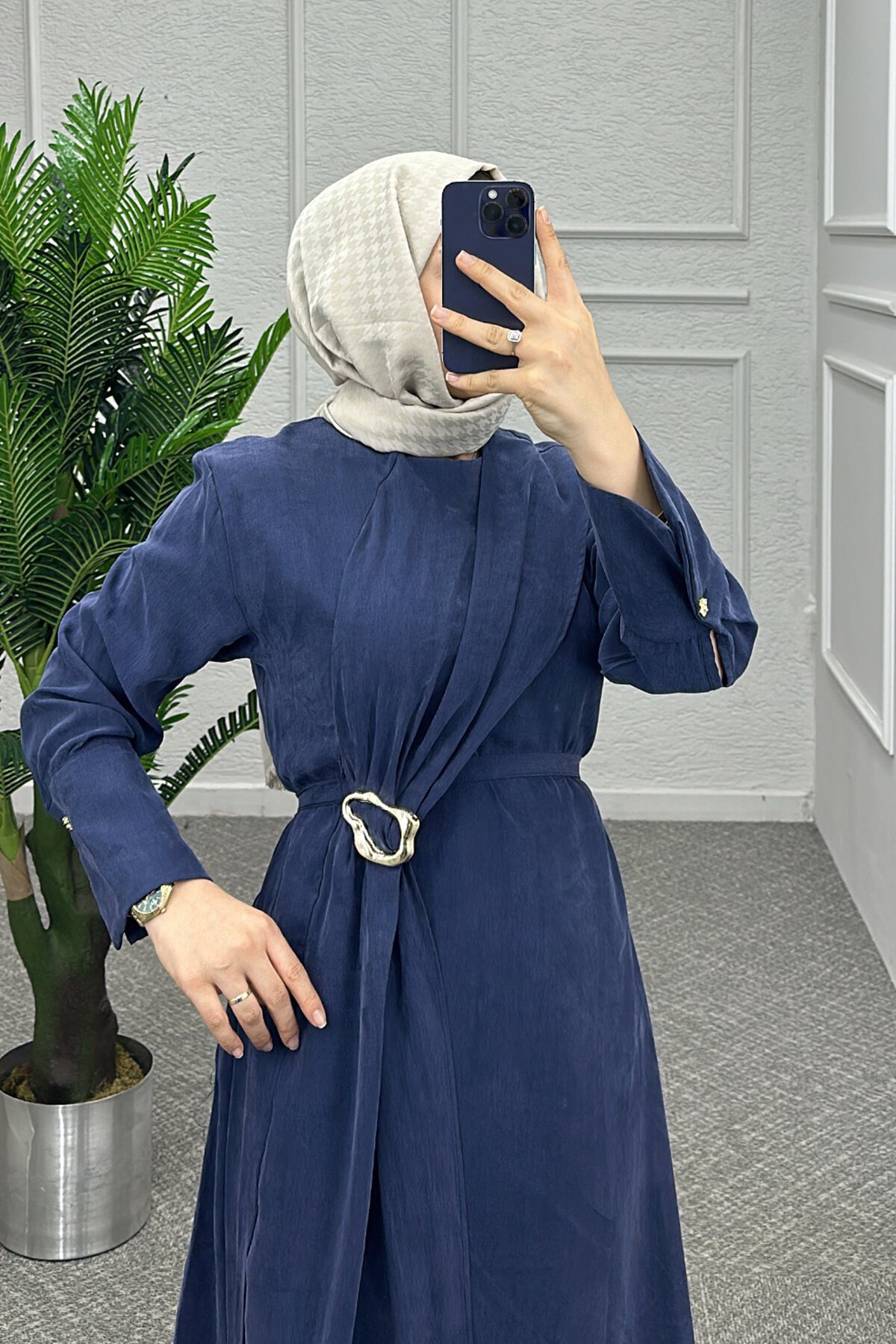 Lacivert Mien Elbise