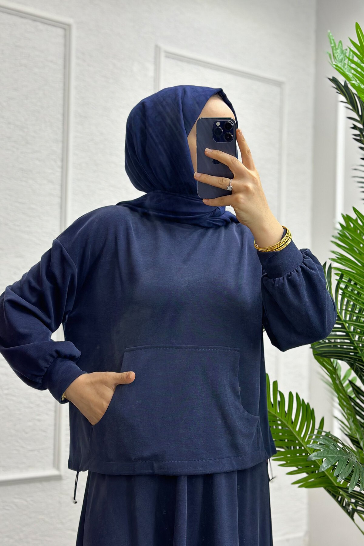 Lacivert Mısra Etekli Takım