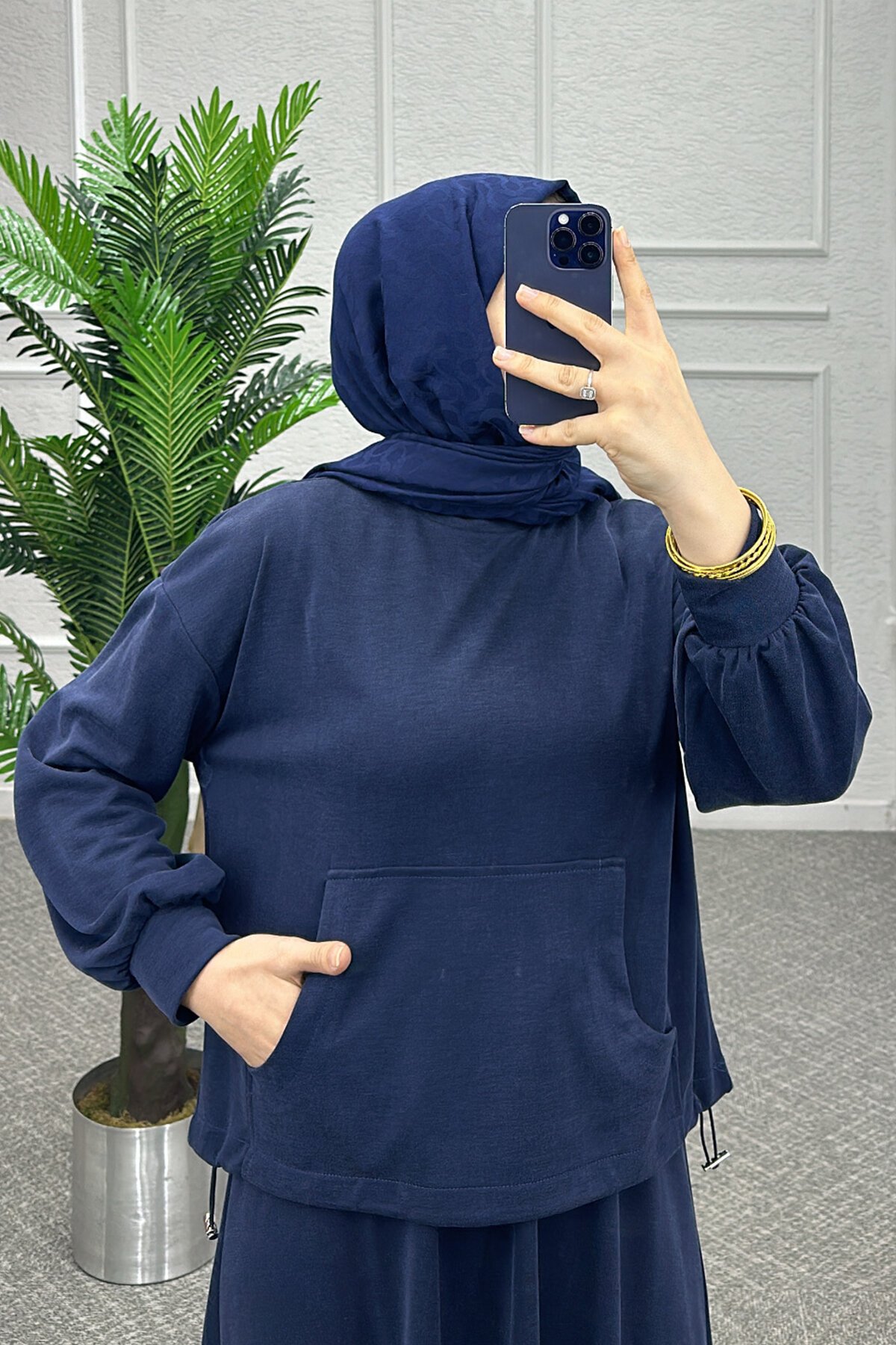 Lacivert Mısra Etekli Takım