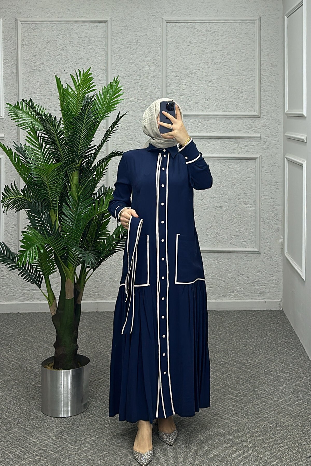 Lacivert Moila Elbise