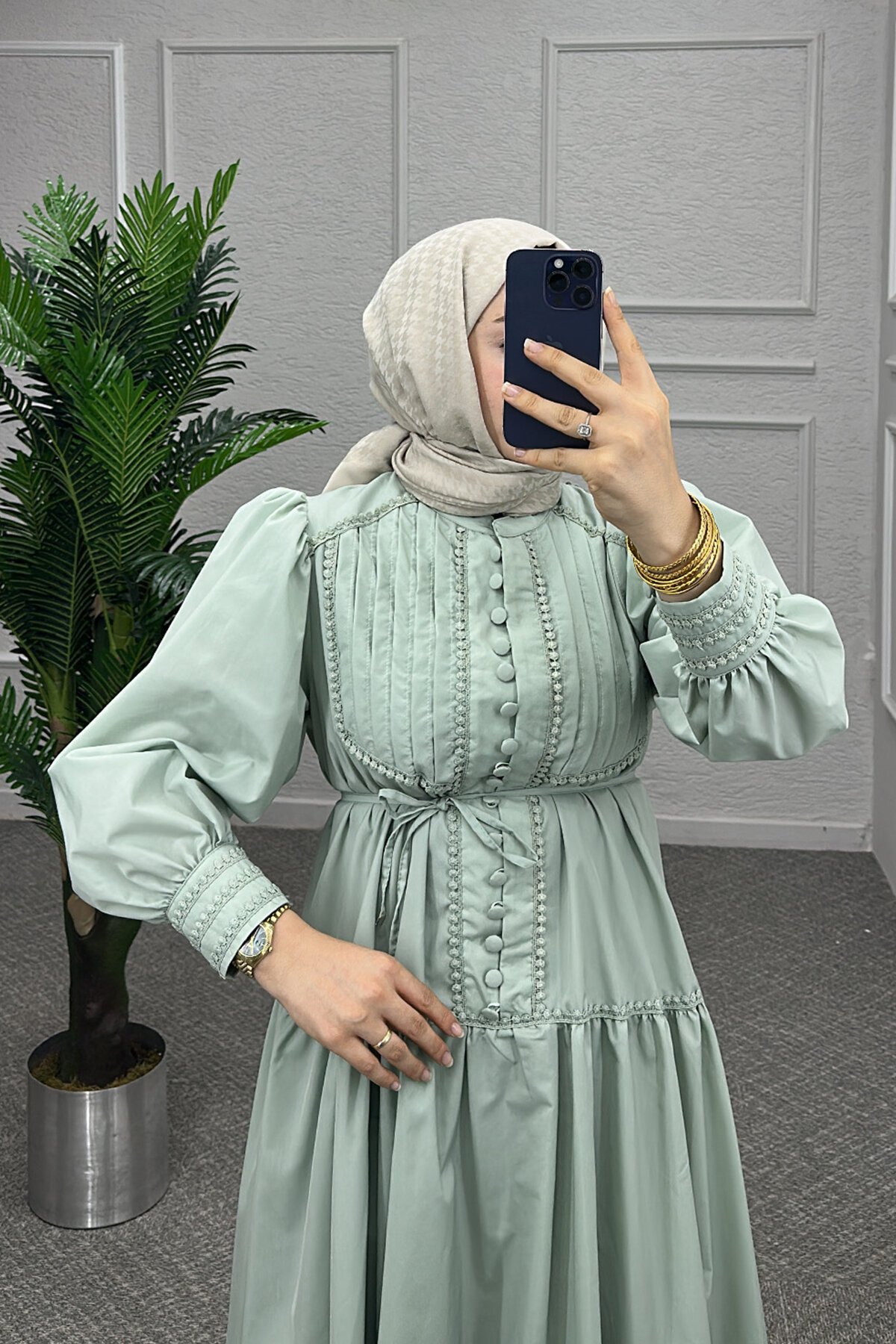 Mint Yeşili Victoria Elbise