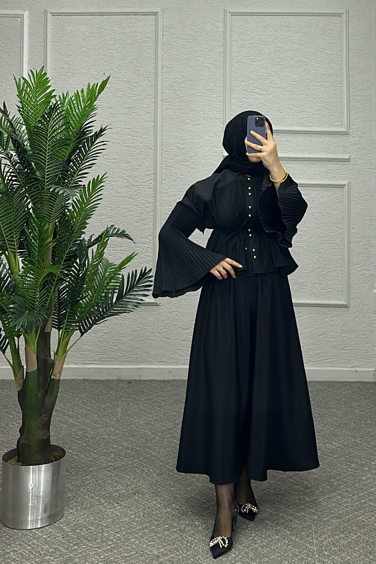 Siyah Mısra Etekli Takım