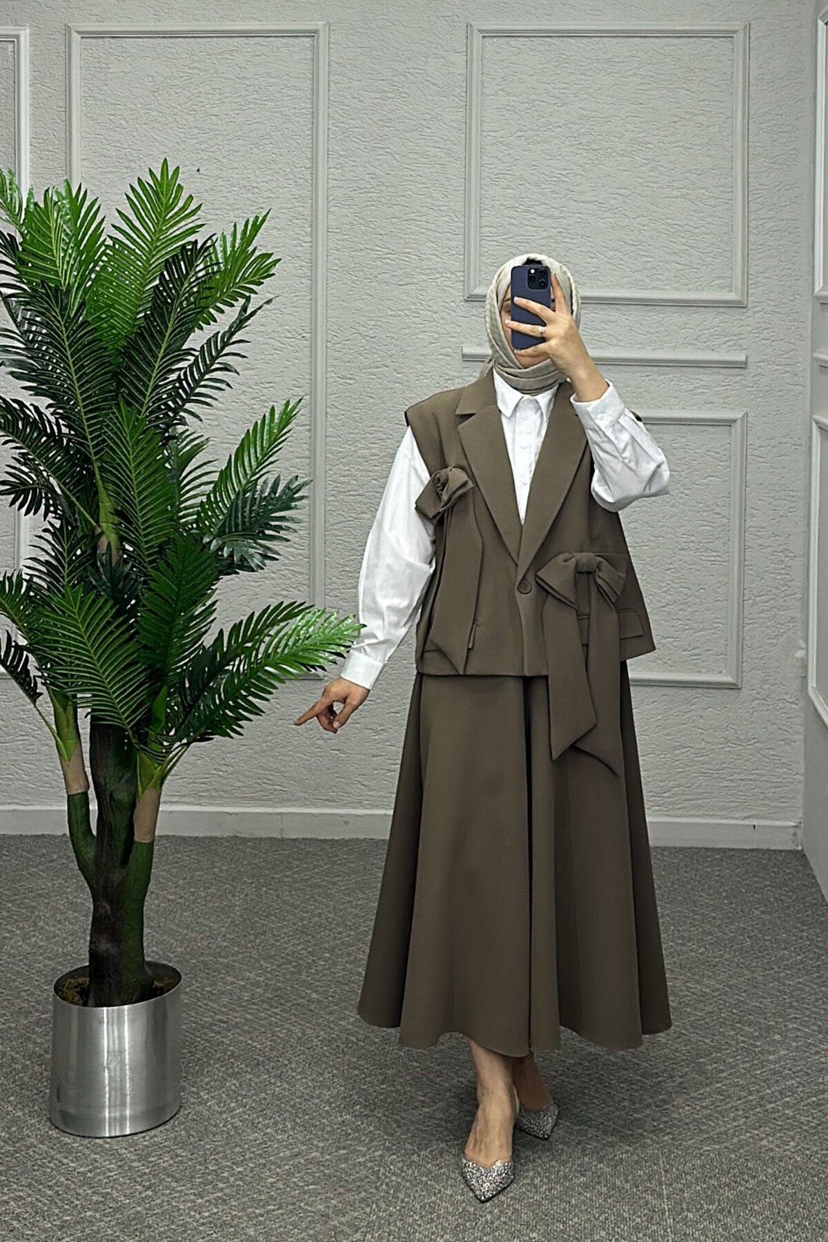 Sütlü Kahve Fiyonk Etekli Takım