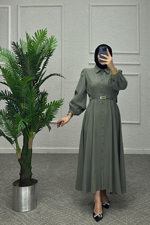 Çağla Yeşili Çalıkuşu Elbise