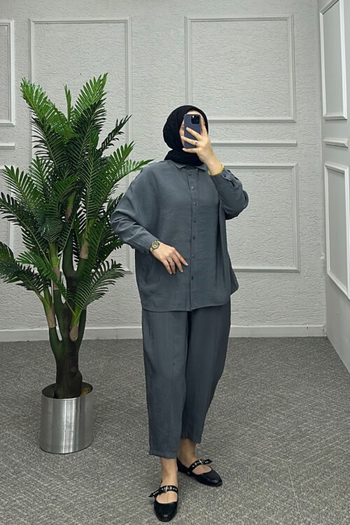 Gri Anya Şalvar Takım