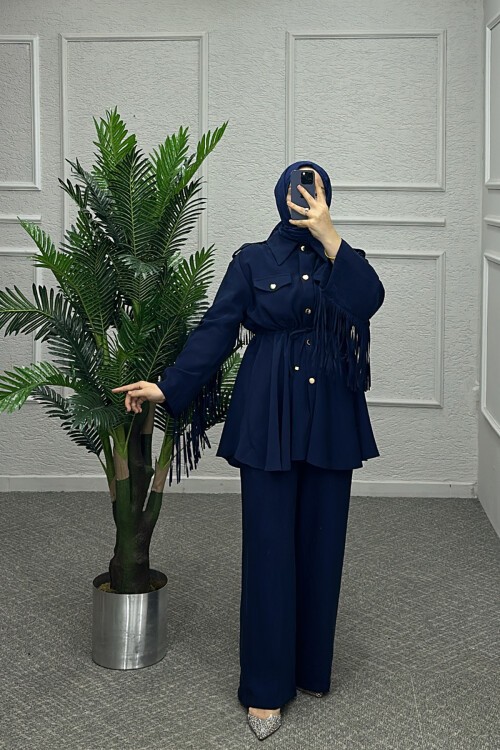 Lacivert Püskül Takım