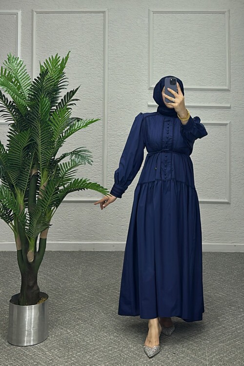Lacivert Victoria Elbise