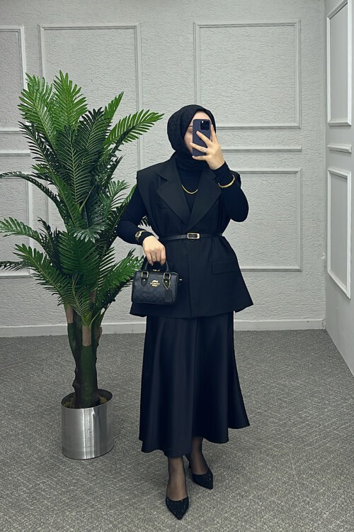 Vatkalı Siyah Yelek