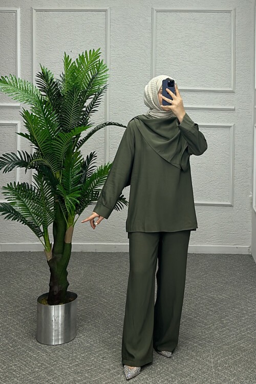 Yeşil Jase Pantolonlu Takım