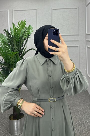 Çağla Yeşili Çalıkuşu Elbise