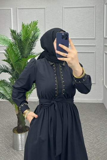 Siyah Winika Elbise
