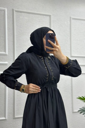 Siyah Winika Elbise